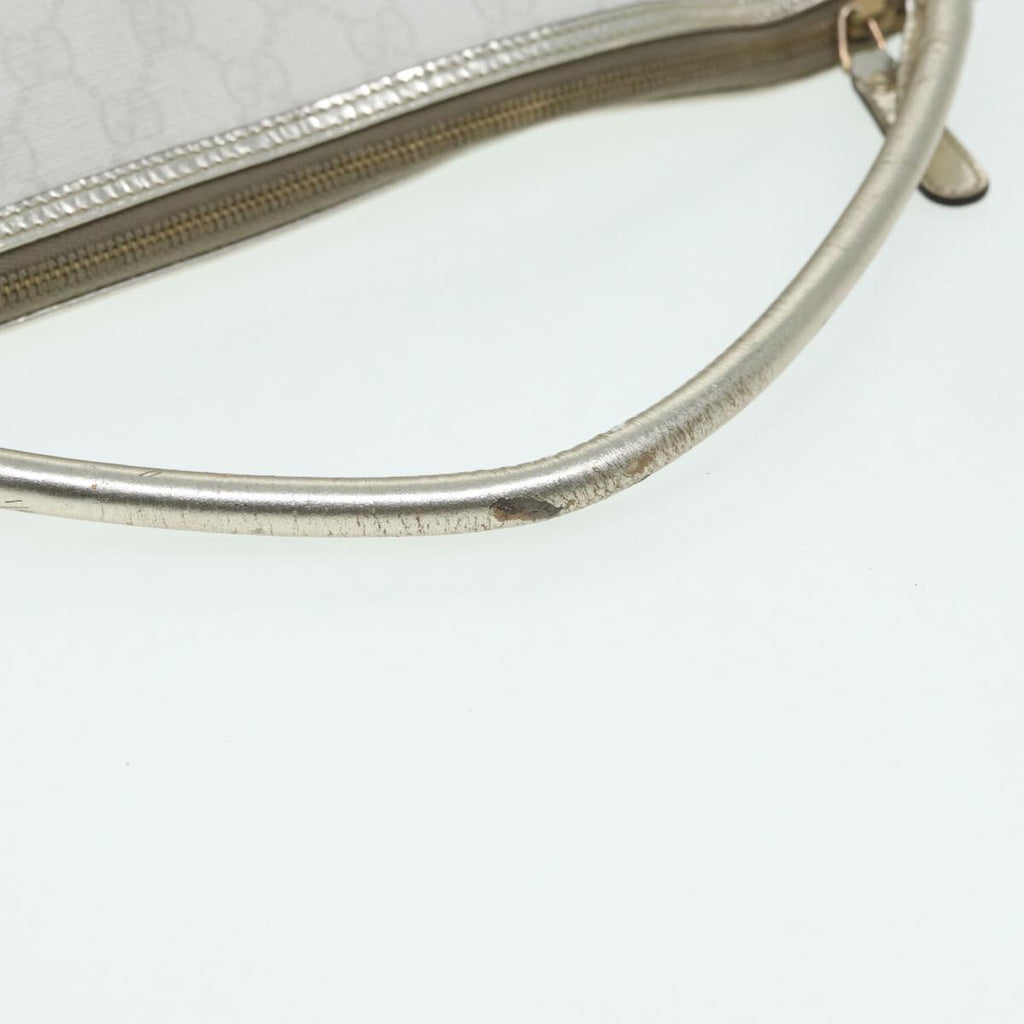 GUCCI GG Supreme Shoulder Bag PVC Leather White Gold 84660