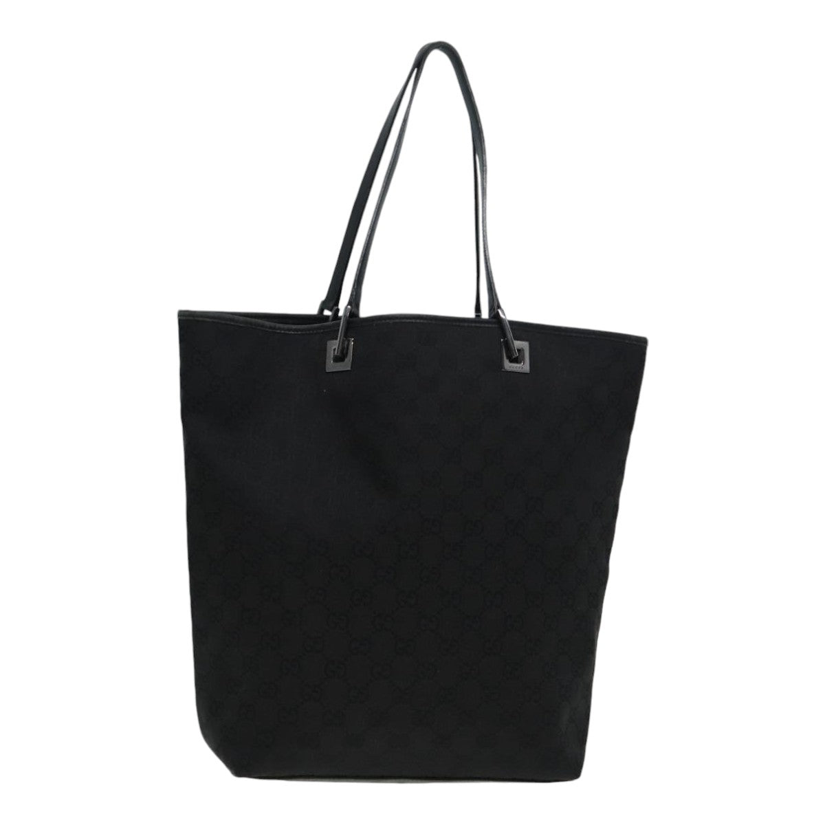 GUCCI GG Canvas Tote Bag Silver Black 31243 84661