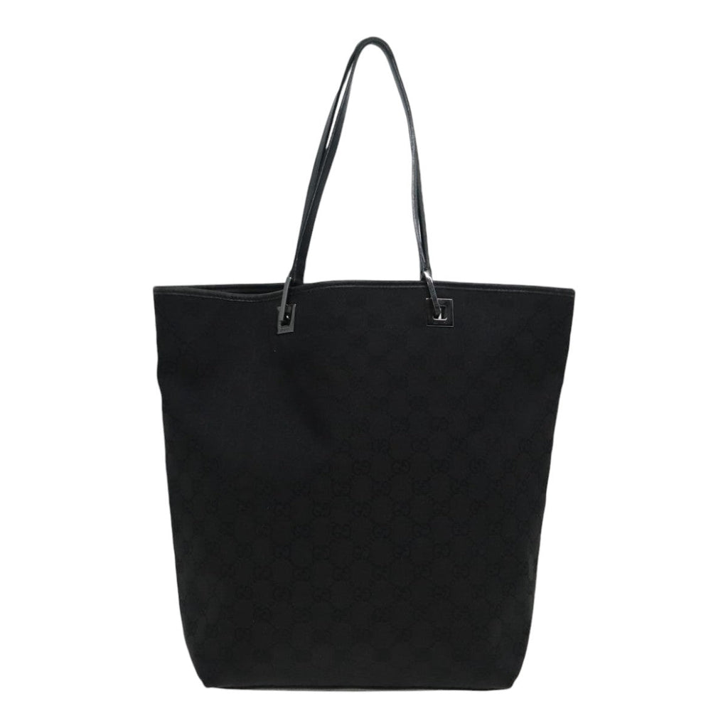 GUCCI GG Canvas Tote Bag Silver Black 31243 84661