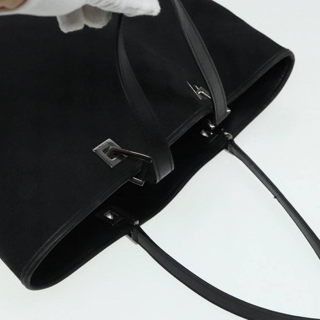 GUCCI GG Canvas Tote Bag Silver Black 31243 84661
