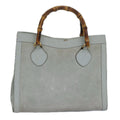 GUCCI Bamboo Hand Bag Suede Light Blue Gold 002 123 0260 84671