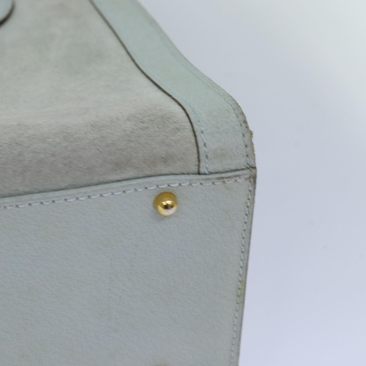 GUCCI Bamboo Hand Bag Suede Light Blue Gold 002 123 0260 84671