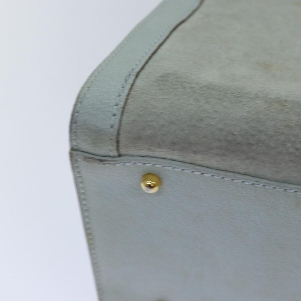 GUCCI Bamboo Hand Bag Suede Light Blue Gold 002 123 0260 84671