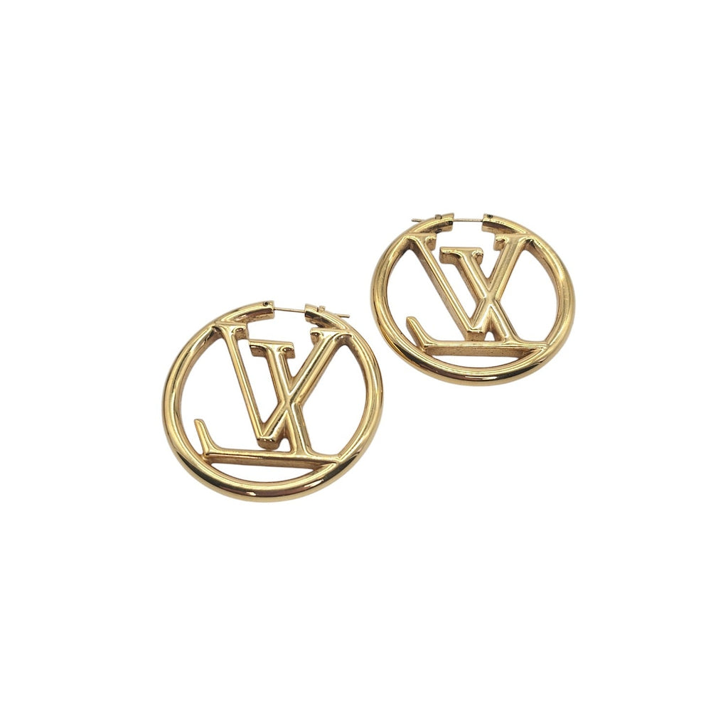 Louis Vuitton Louise Gold Hoop M64288 Earrings