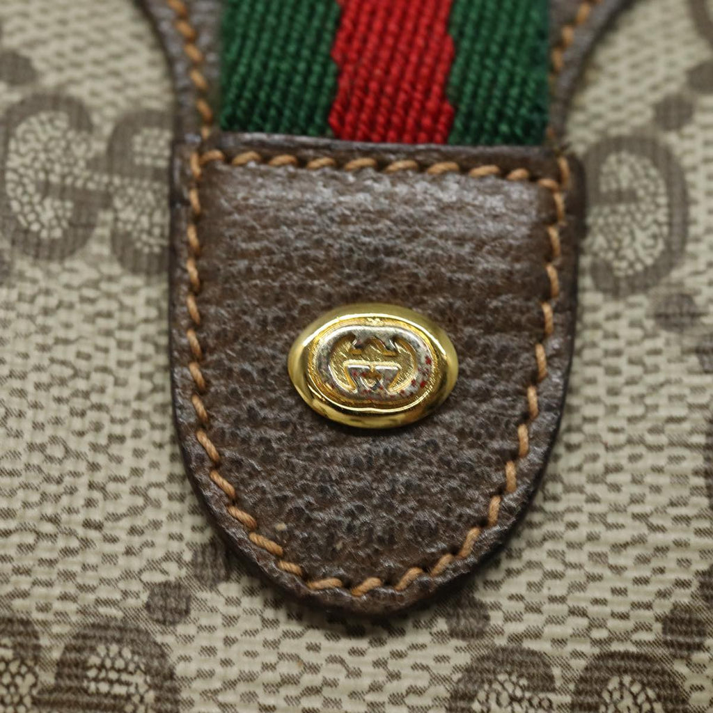 GUCCI GG Supreme Web Sherry Line Shoulder Bag PVC Beige Red 89 02 018 84751