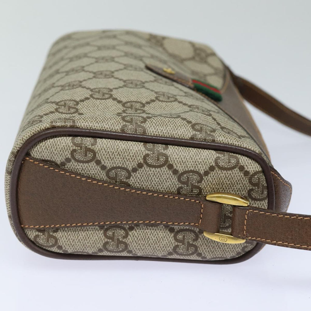 GUCCI GG Supreme Web Sherry Line Shoulder Bag PVC Beige Red 89 02 018 84751