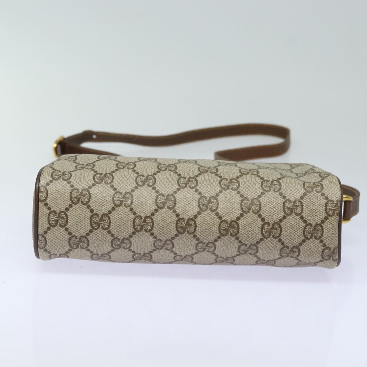 GUCCI GG Supreme Web Sherry Line Shoulder Bag PVC Beige Red 89 02 018 84751