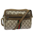 GUCCI GG Supreme Web Sherry Line Shoulder Bag PVC Beige Red 32 02 004 84752