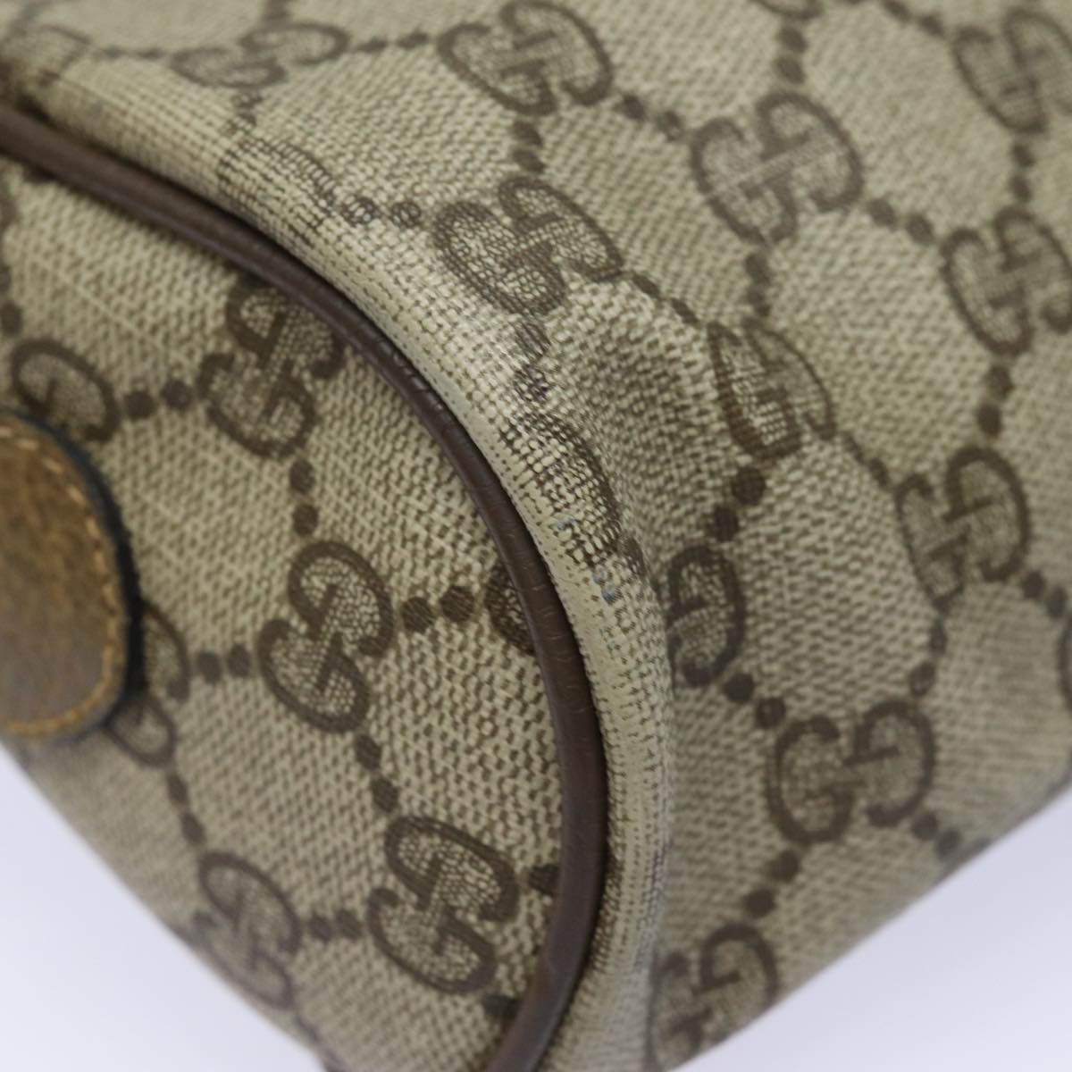 GUCCI GG Supreme Web Sherry Line Shoulder Bag PVC Beige Red 32 02 004 84752
