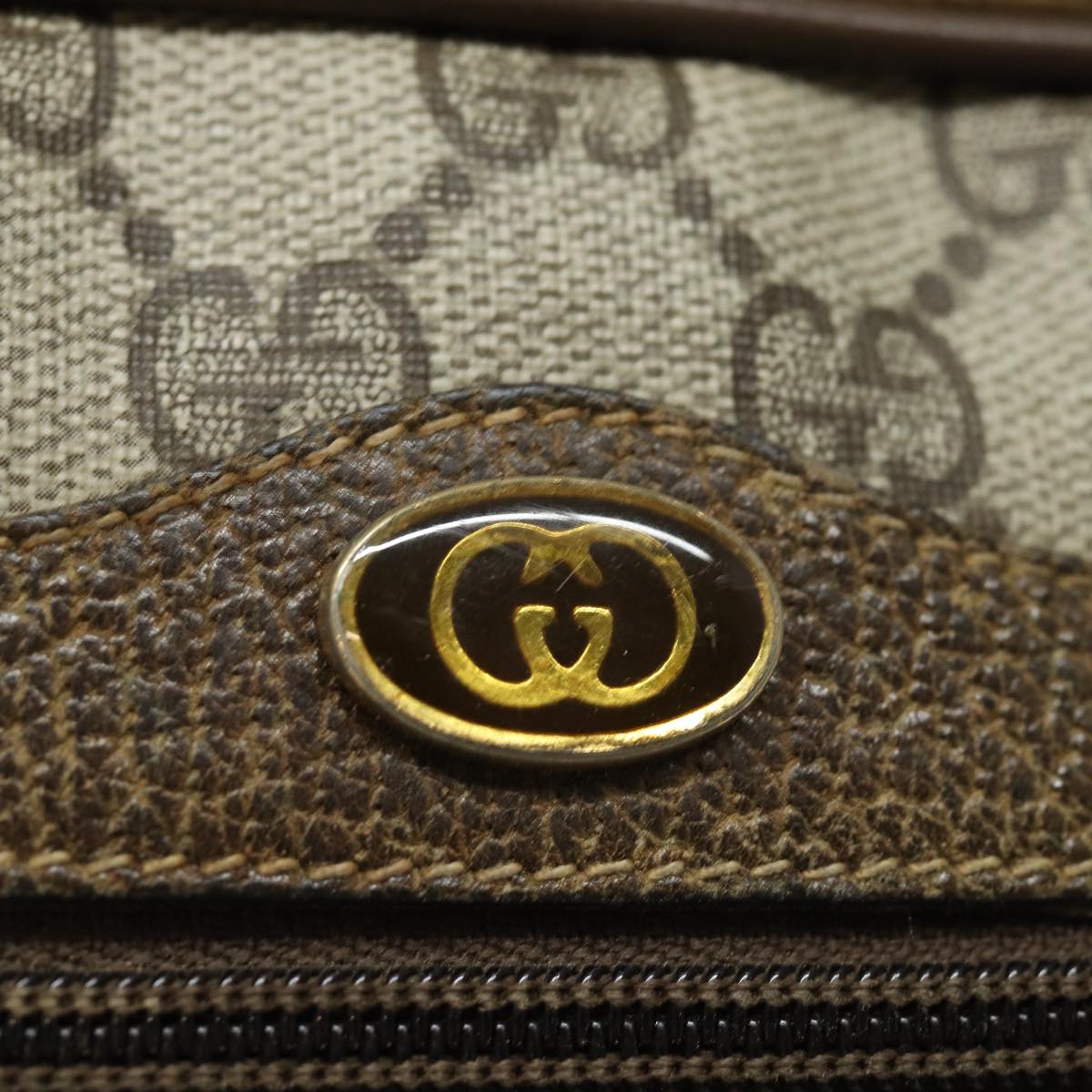 GUCCI GG Supreme Web Sherry Line Shoulder Bag PVC Beige Red 32 02 004 84752