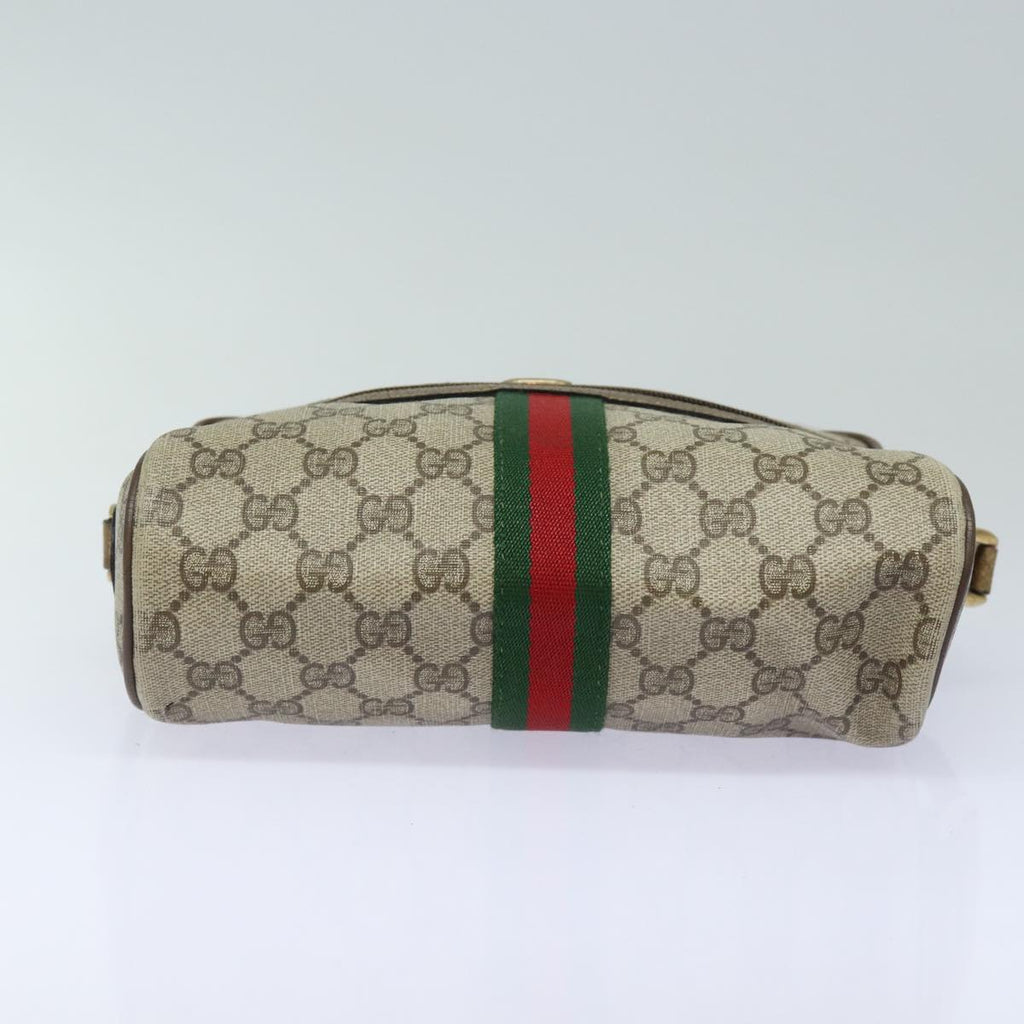 GUCCI GG Supreme Web Sherry Line Shoulder Bag PVC Beige Red 32 02 004 84752