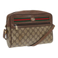 GUCCI GG Supreme Web Sherry Line Shoulder Bag PVC Beige Red 56 02 088 84753