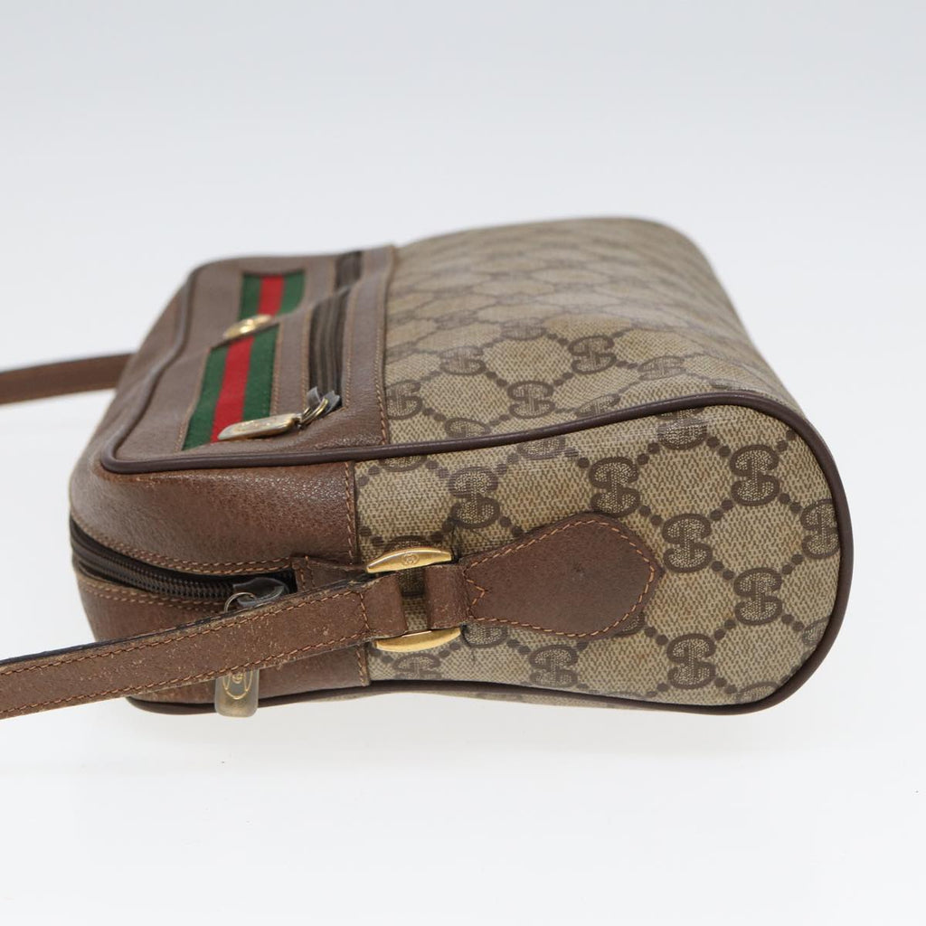 GUCCI GG Supreme Web Sherry Line Shoulder Bag PVC Beige Red 56 02 088 84753