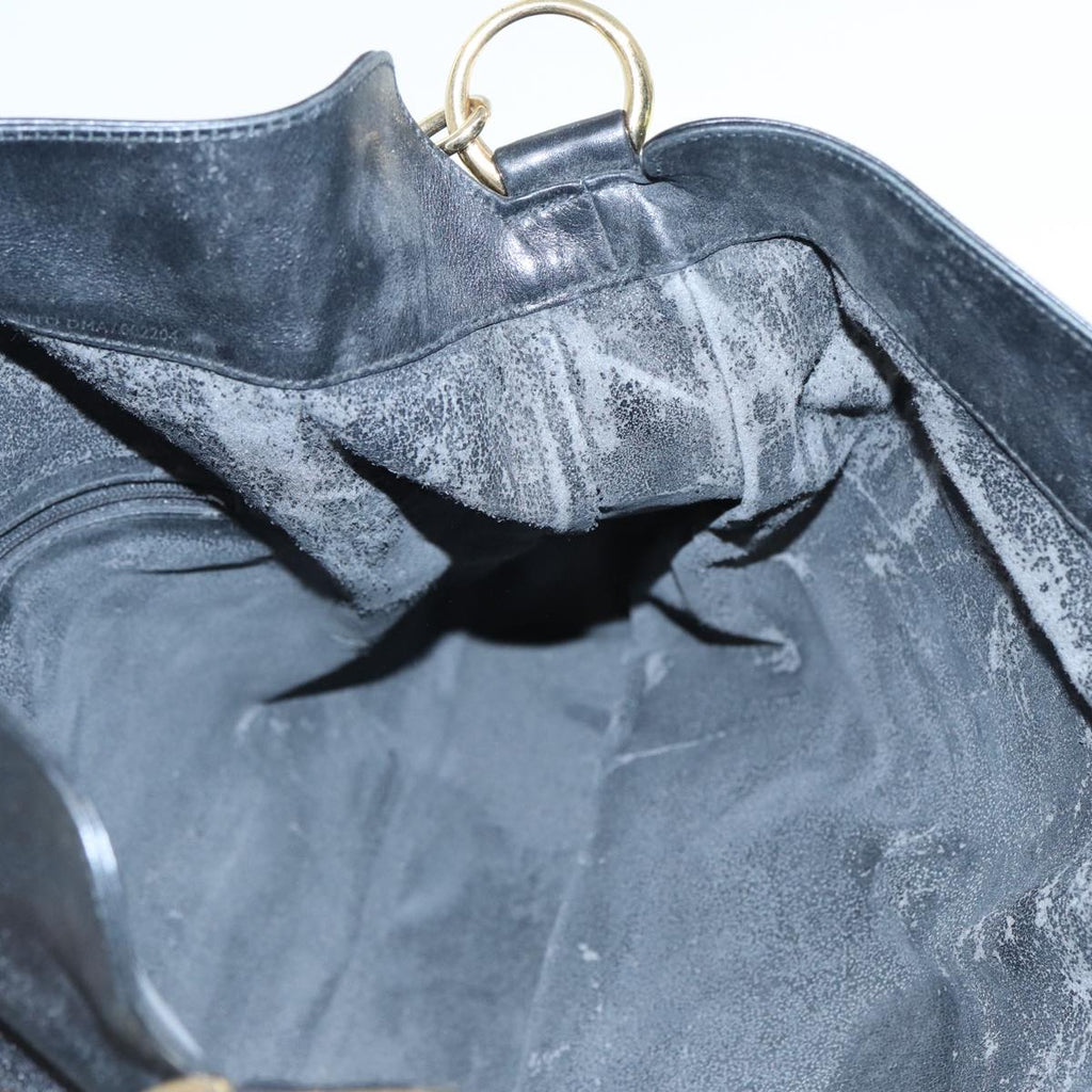 GUCCI Bamboo Shoulder Bag Leather 2way Black 001 0166 1577 84761