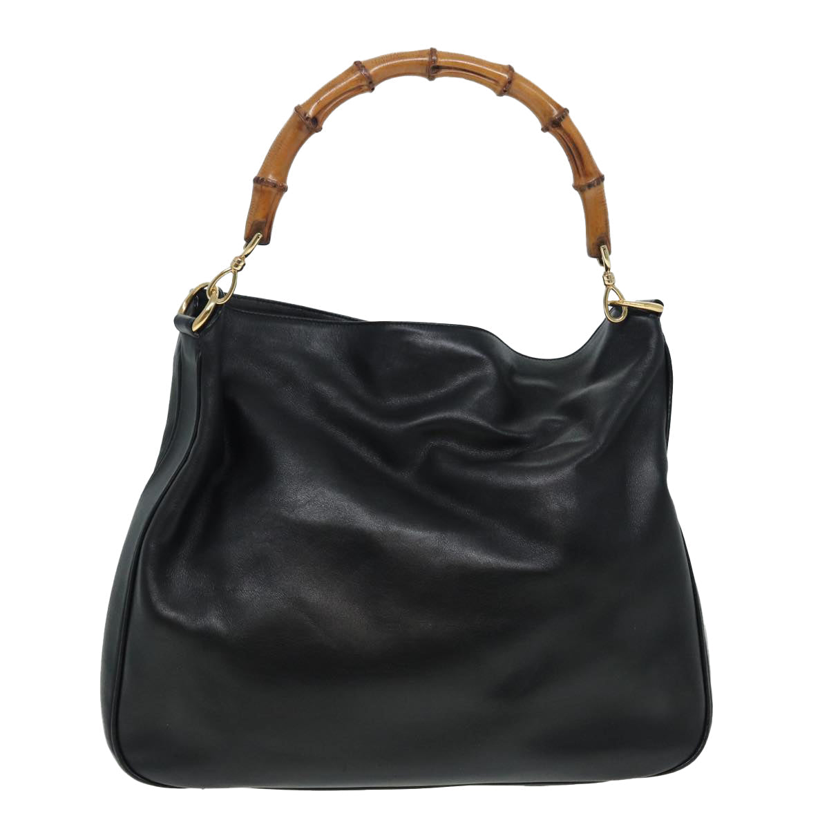 GUCCI Bamboo Shoulder Bag Leather 2way Black 001 0166 1577 84761