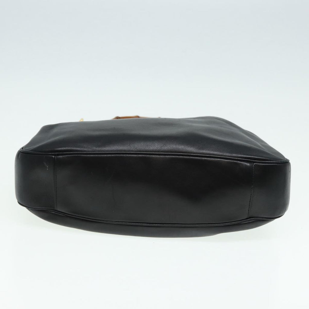 GUCCI Bamboo Shoulder Bag Leather 2way Black 001 0166 1577 84761