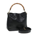GUCCI Bamboo Shoulder Bag Leather 2way Black 84762