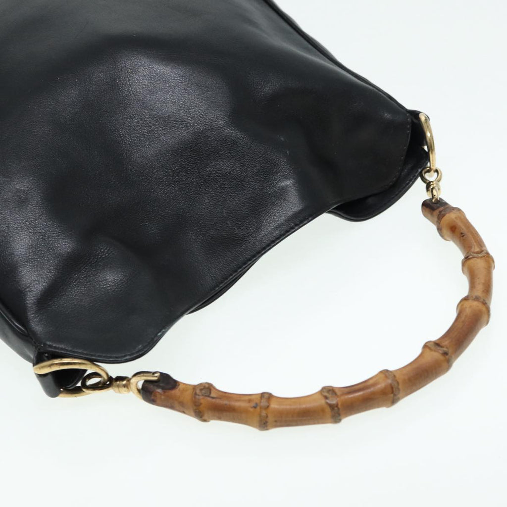 GUCCI Bamboo Shoulder Bag Leather 2way Black 84762
