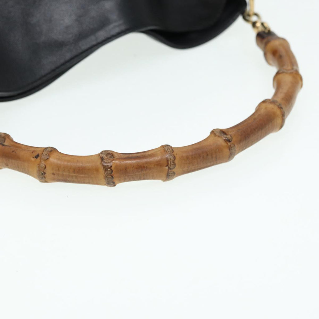 GUCCI Bamboo Shoulder Bag Leather 2way Black 84762