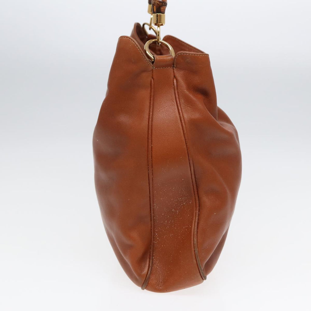 GUCCI Bamboo Shoulder Bag Leather 2way Brown 001 14 1577 84763