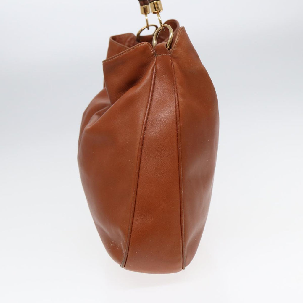 GUCCI Bamboo Shoulder Bag Leather 2way Brown 001 14 1577 84763