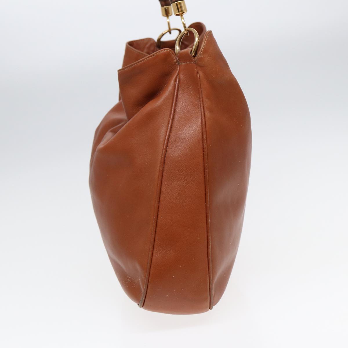 GUCCI Bamboo Shoulder Bag Leather 2way Brown 001 14 1577 84763
