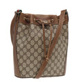 GUCCI GG Supreme Web Sherry Line Shoulder Bag PVC Beige 72 02 034 84766