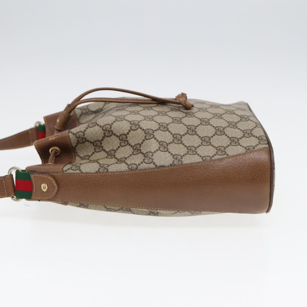 GUCCI GG Supreme Web Sherry Line Shoulder Bag PVC Beige 72 02 034 84766