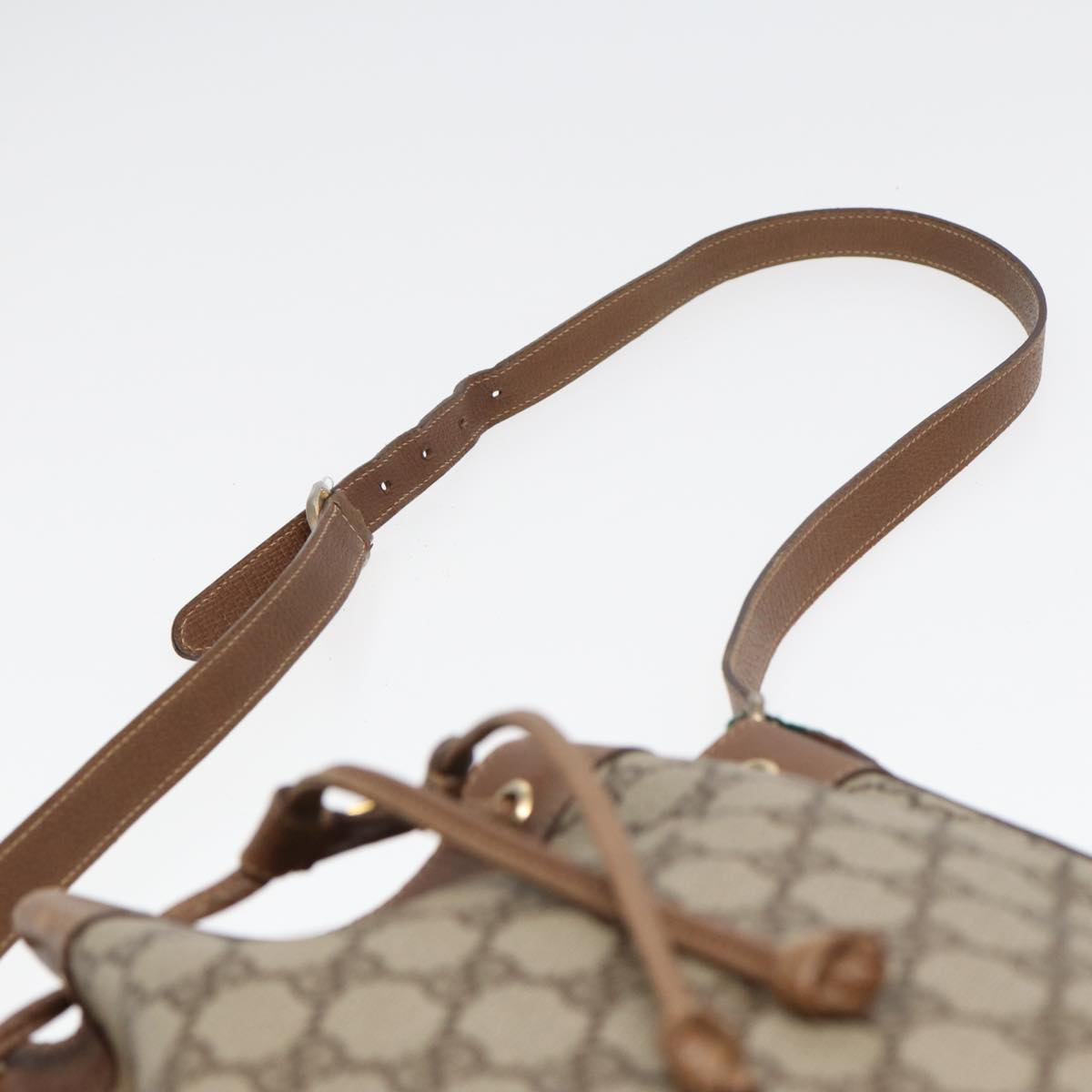 GUCCI GG Supreme Web Sherry Line Shoulder Bag PVC Beige 72 02 034 84766