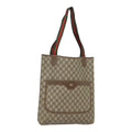 GUCCI GG Supreme Web Sherry Line Tote Bag PVC Beige 002 58 6487 4023 84768
