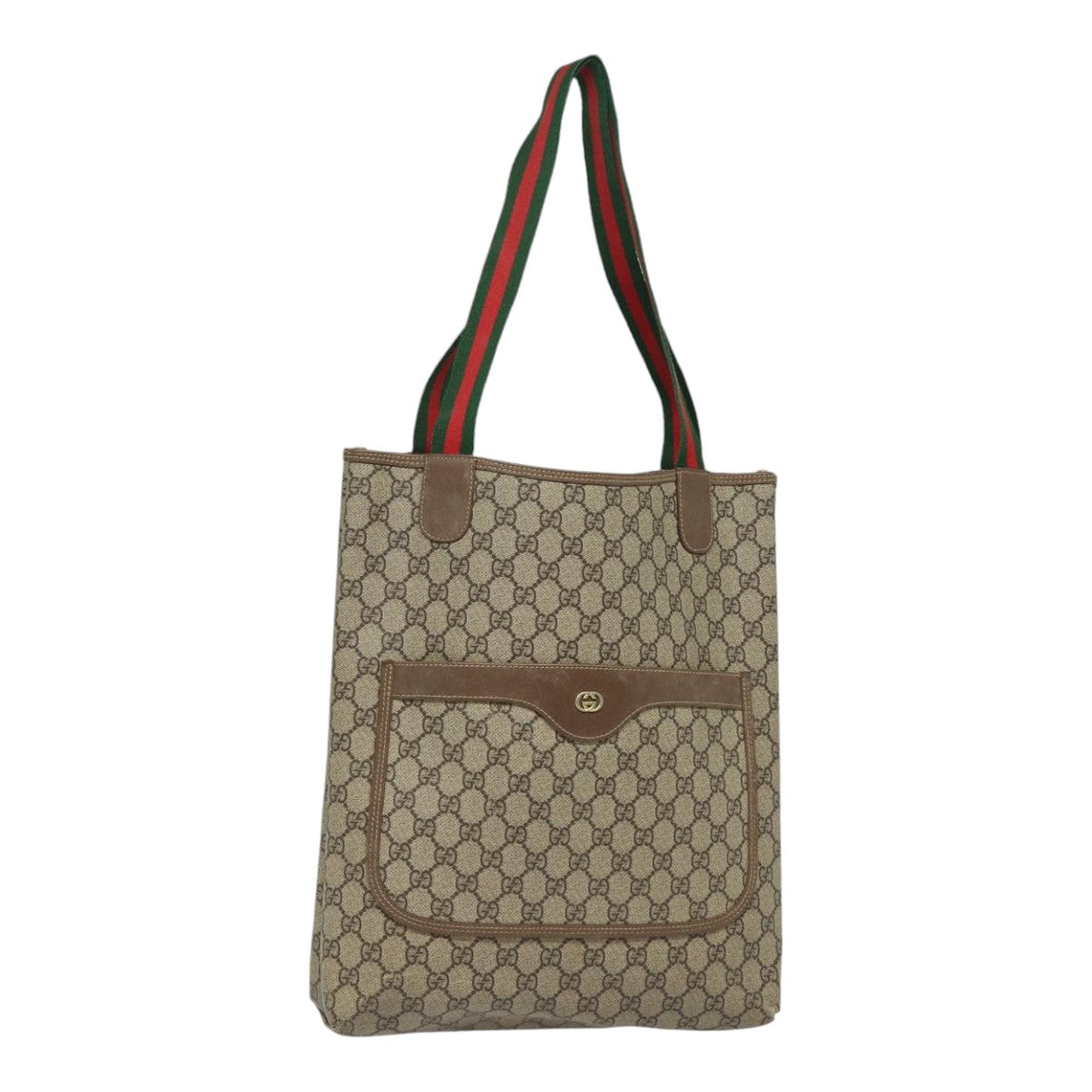GUCCI GG Supreme Web Sherry Line Tote Bag PVC Beige 002 58 6487 4023 84768