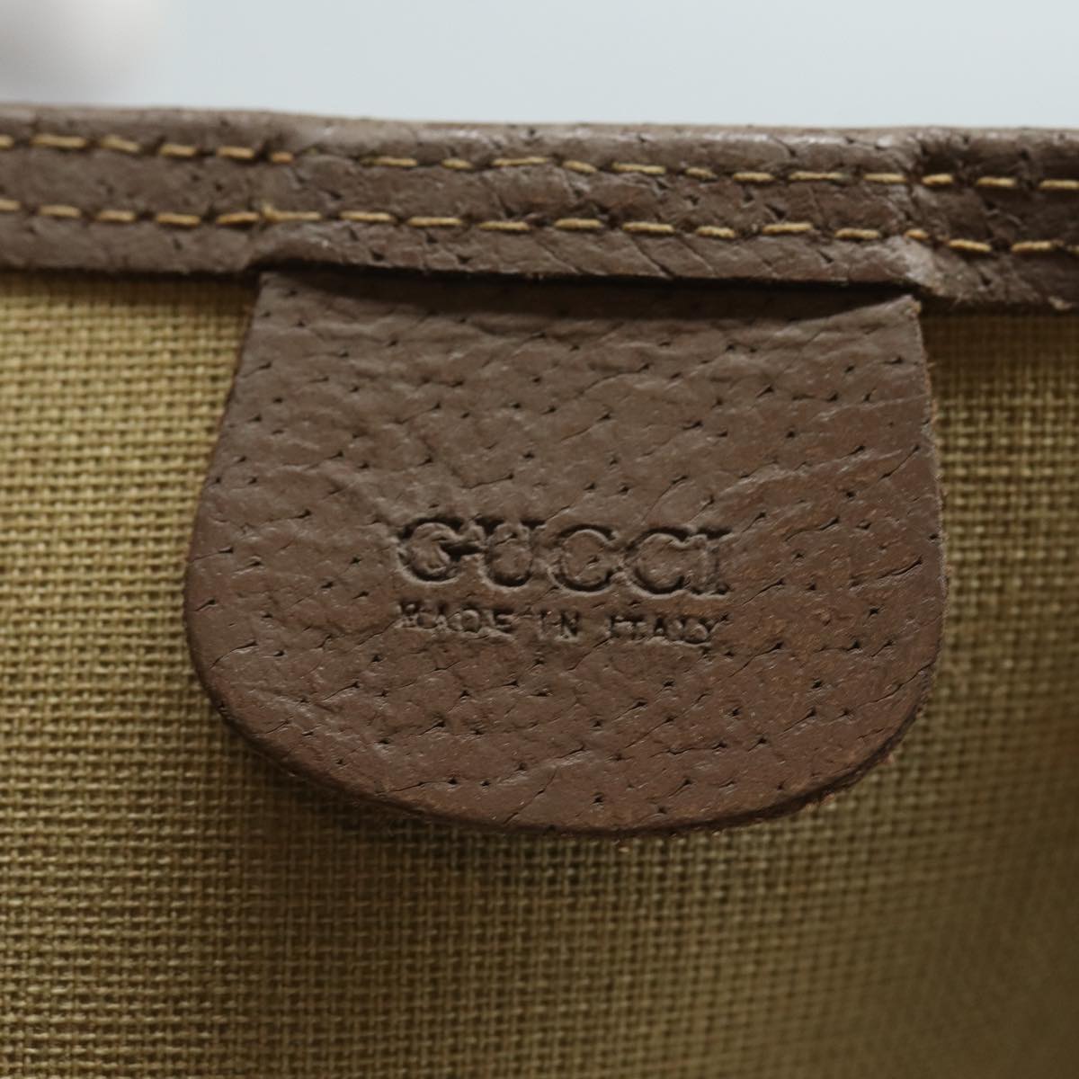 GUCCI GG Supreme Web Sherry Line Tote Bag PVC Beige 002 58 6487 4023 84768