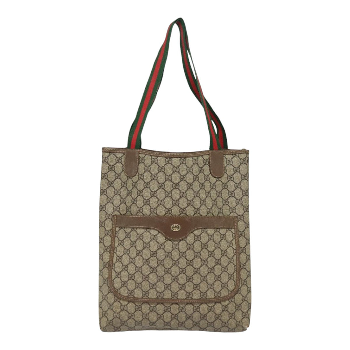 GUCCI GG Supreme Web Sherry Line Tote Bag PVC Beige 002 58 6487 4023 84768