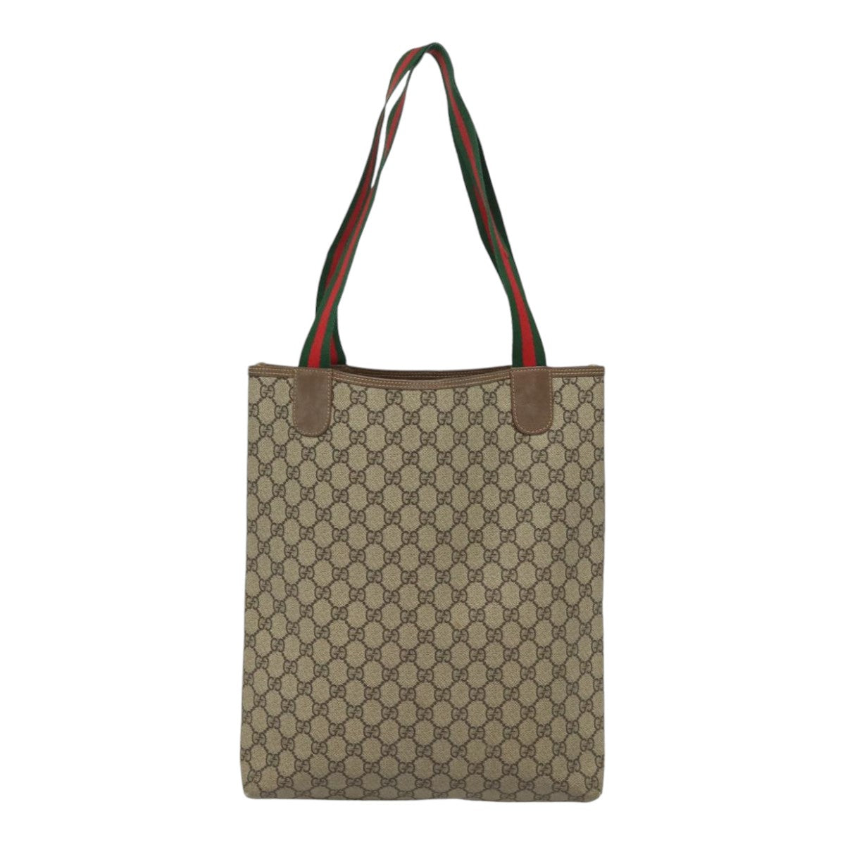 GUCCI GG Supreme Web Sherry Line Tote Bag PVC Beige 002 58 6487 4023 84768