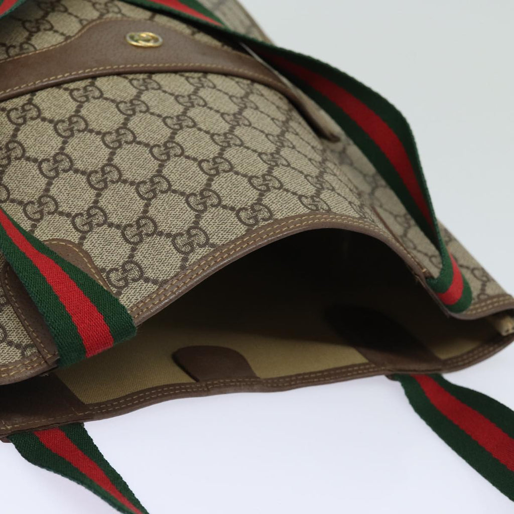 GUCCI GG Supreme Web Sherry Line Tote Bag PVC Beige 002 58 6487 4023 84768