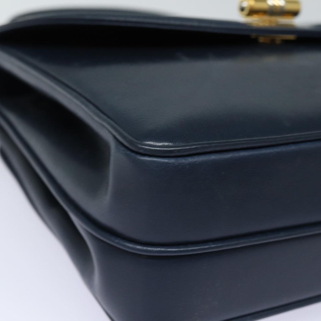 GUCCI Hand Bag Leather Navy 84810