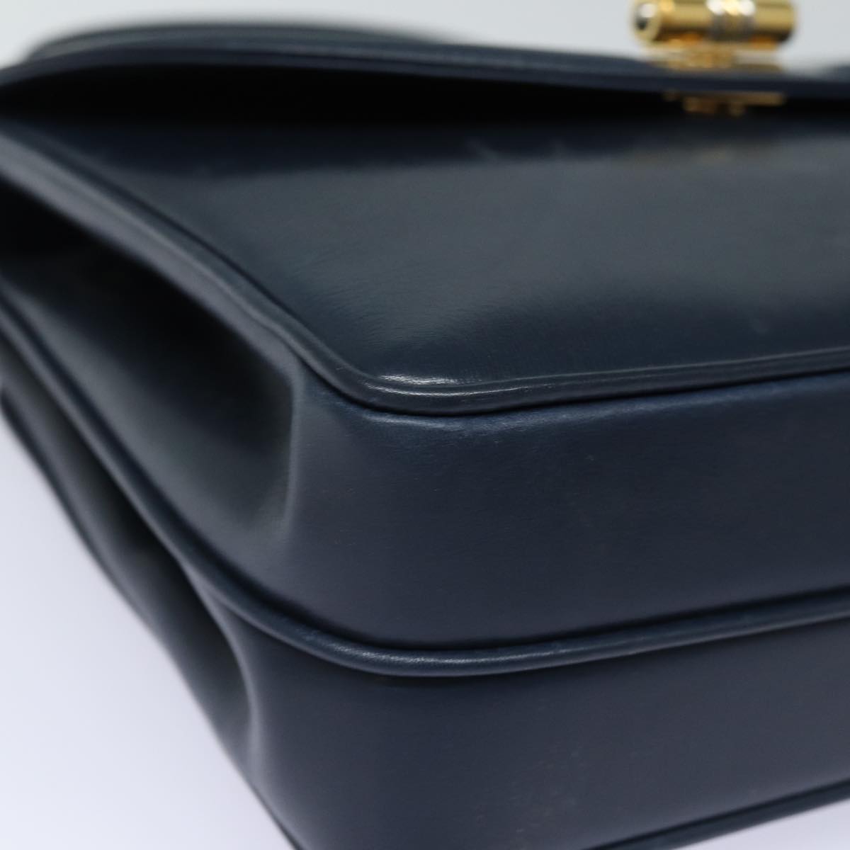 GUCCI Hand Bag Leather Navy 84810