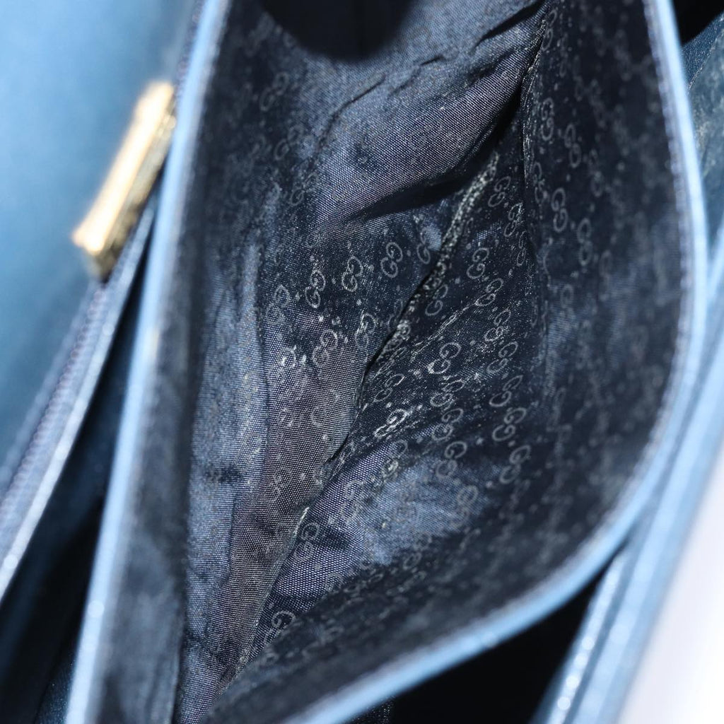 GUCCI Hand Bag Leather Navy 84810