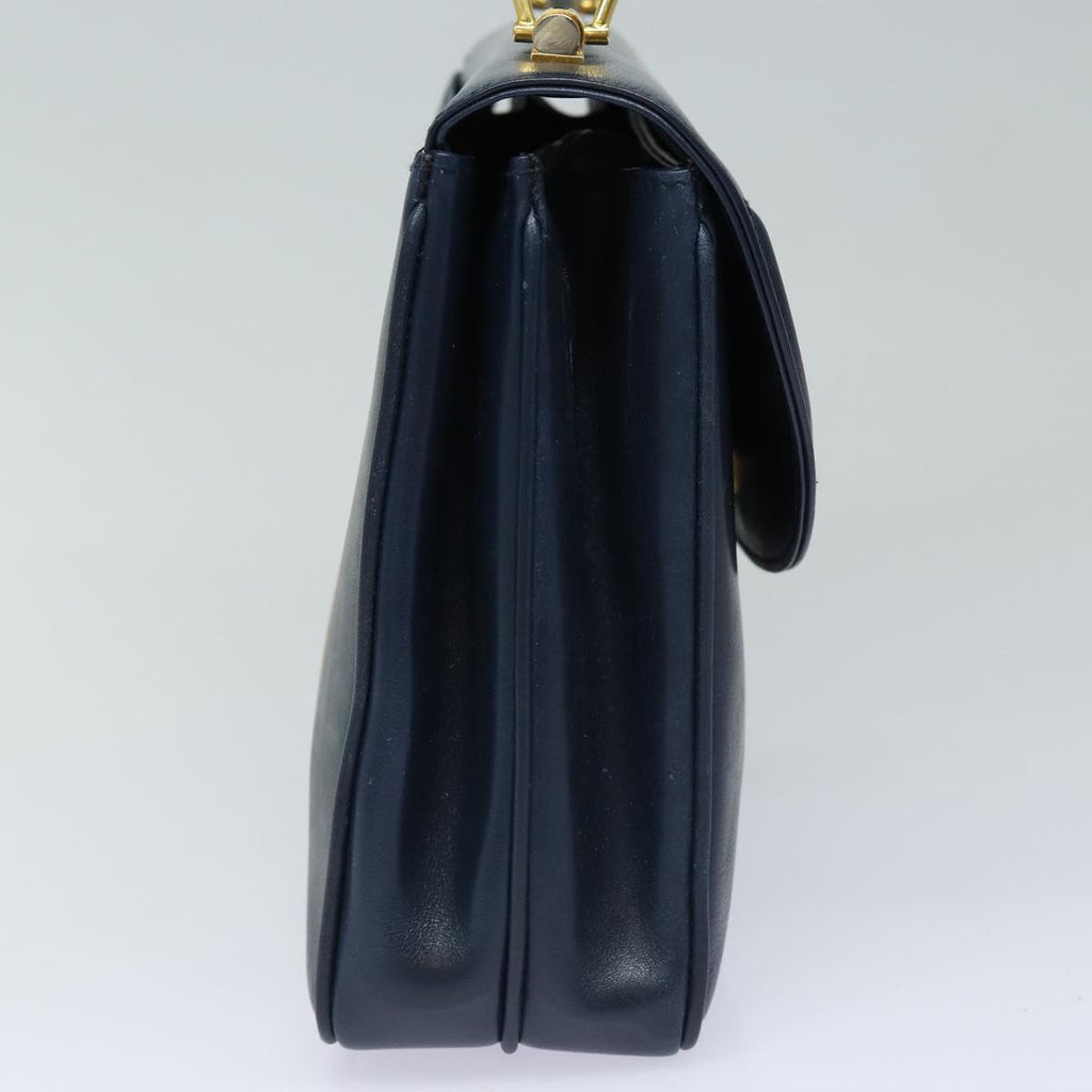 GUCCI Hand Bag Leather Navy 84810