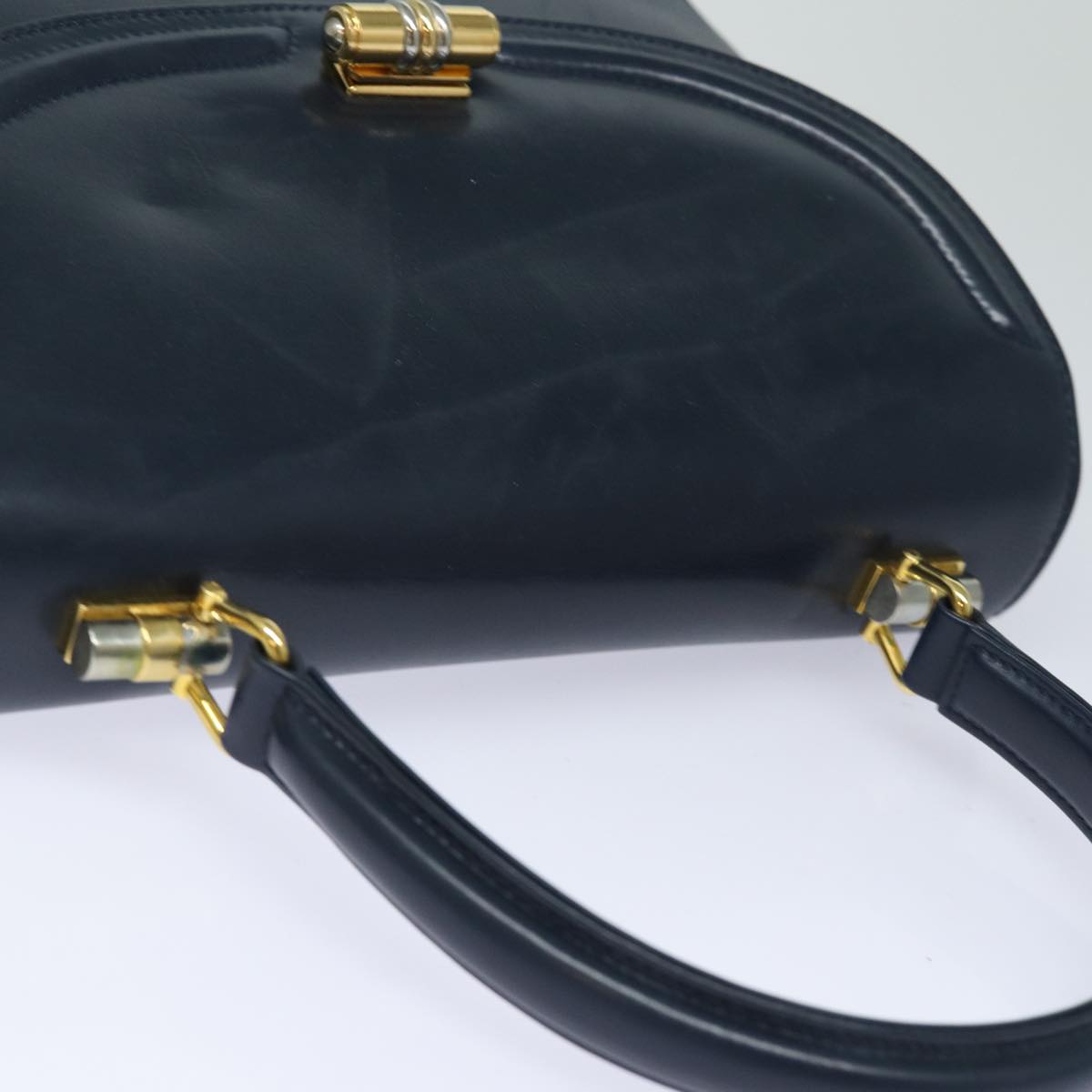 GUCCI Hand Bag Leather Navy 84810