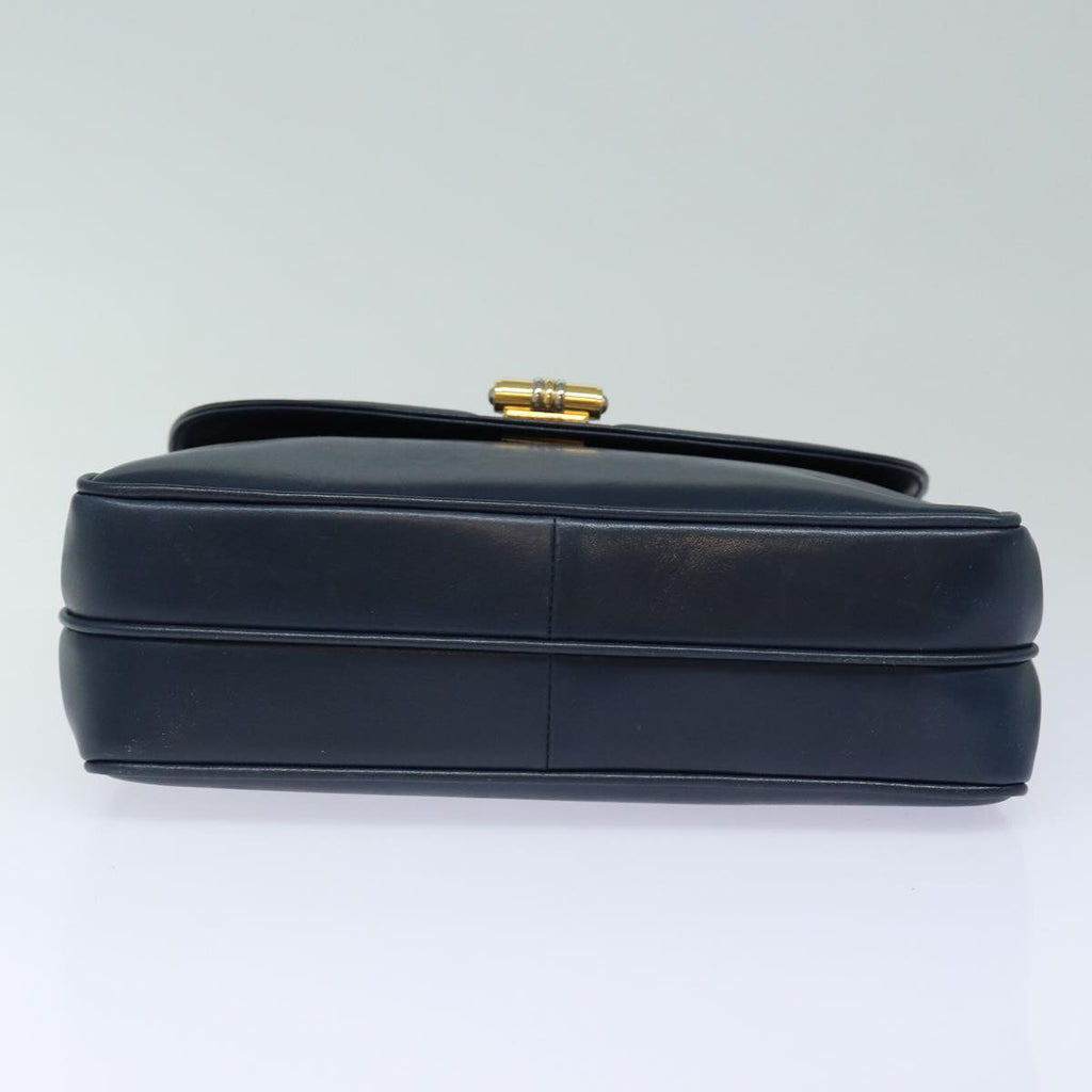 GUCCI Hand Bag Leather Navy 84810