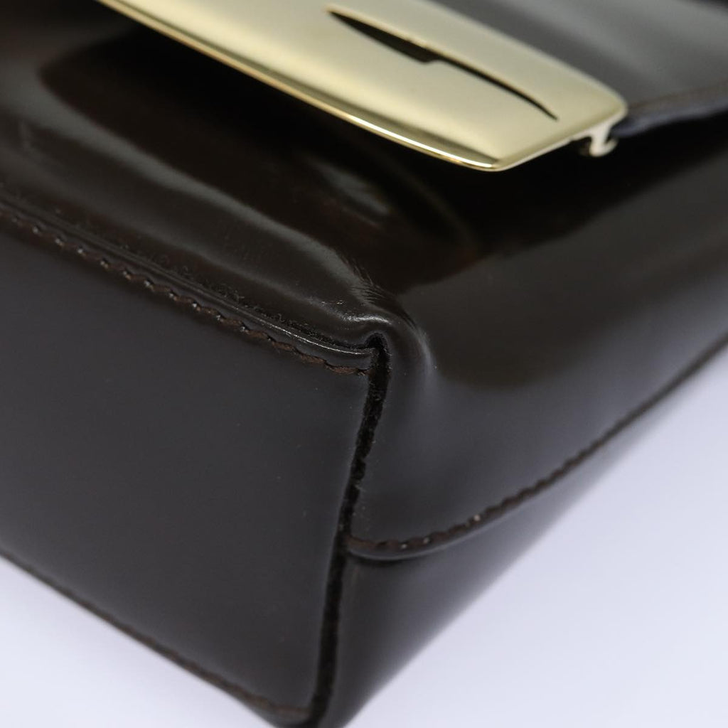 GUCCI Shoulder Bag Patent leather Brown 84811