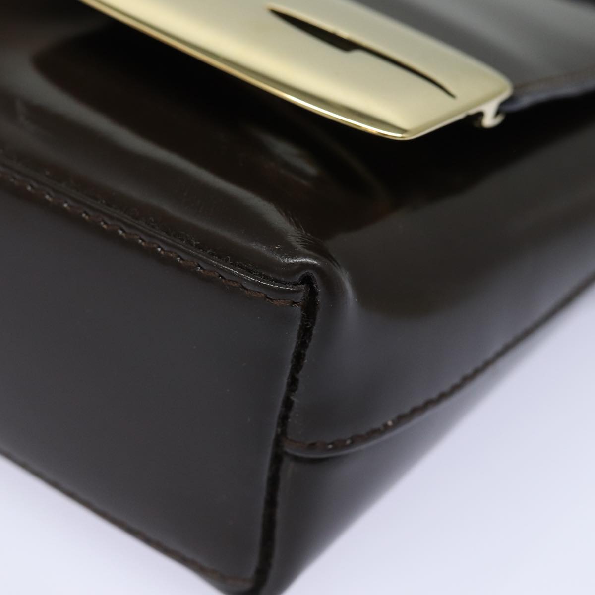 GUCCI Shoulder Bag Patent leather Brown 84811