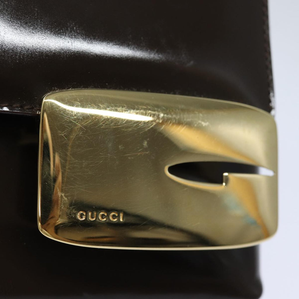 GUCCI Shoulder Bag Patent leather Brown 84811