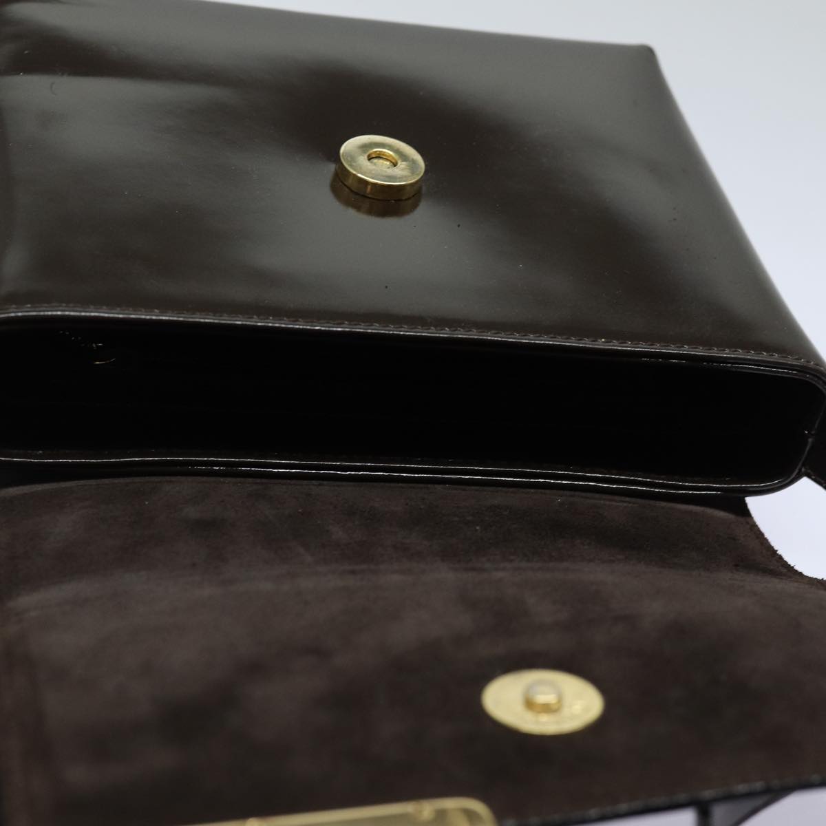 GUCCI Shoulder Bag Patent leather Brown 84811