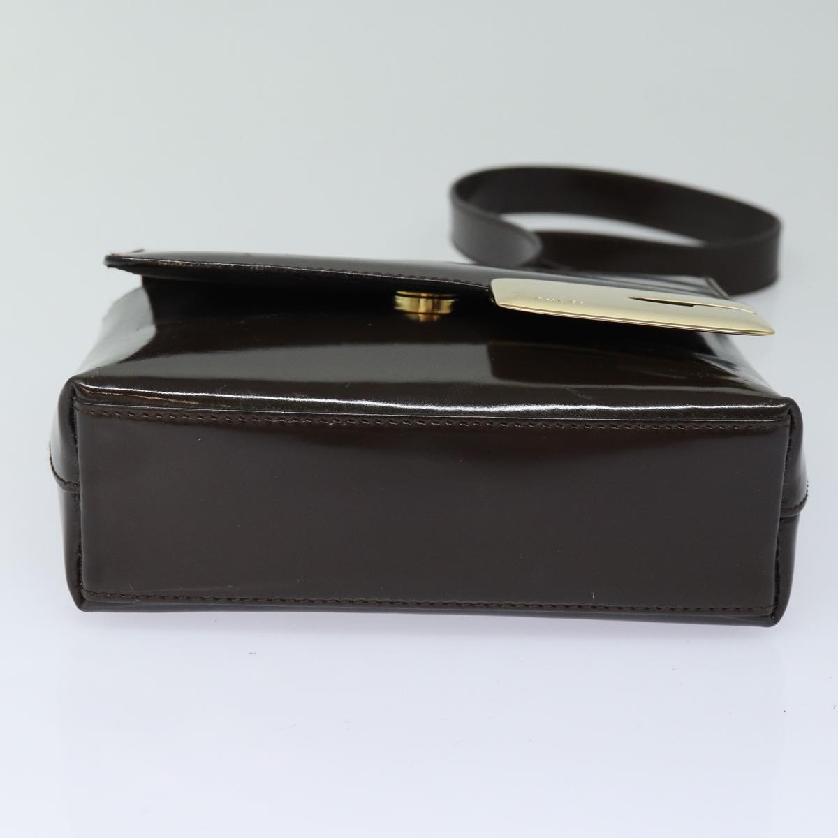 GUCCI Shoulder Bag Patent leather Brown 84811