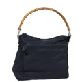 GUCCI Bamboo Hand Bag Nylon Black 000 2404 0509 84812