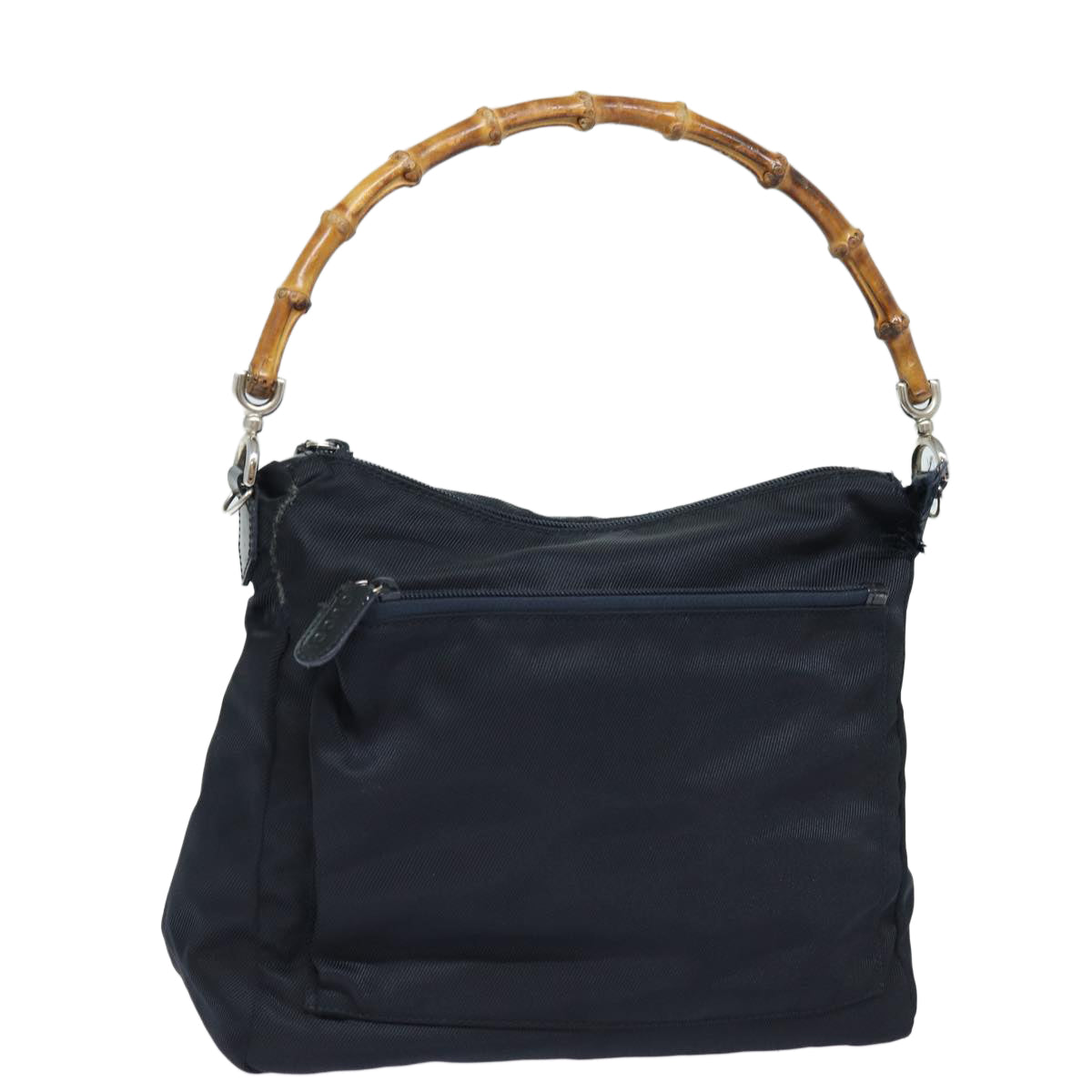 GUCCI Bamboo Hand Bag Nylon Black 000 2404 0509 84812