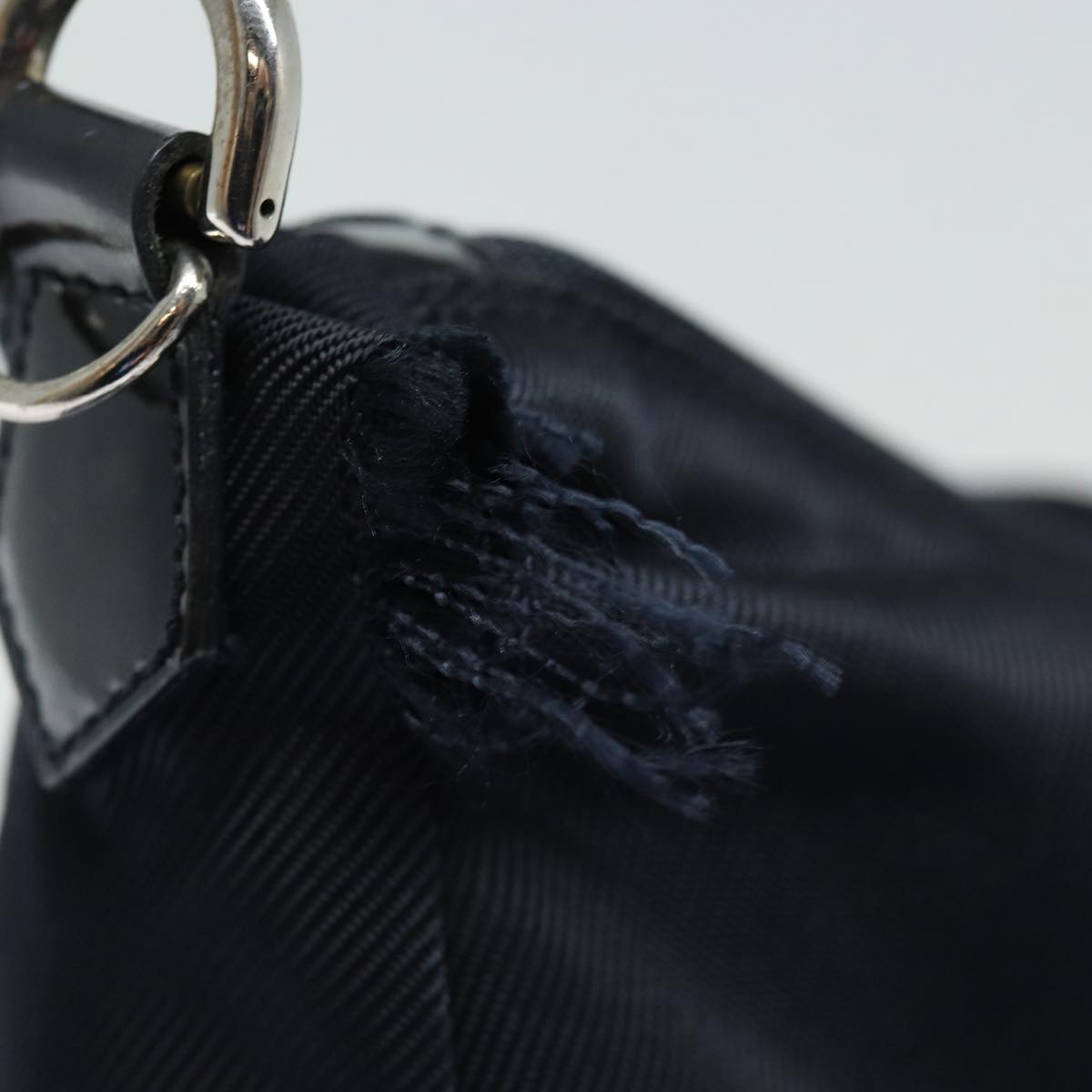 GUCCI Bamboo Hand Bag Nylon Black 000 2404 0509 84812