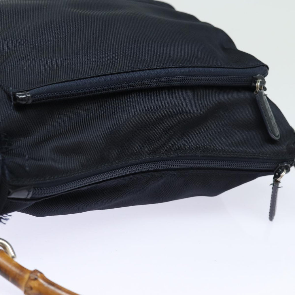 GUCCI Bamboo Hand Bag Nylon Black 000 2404 0509 84812